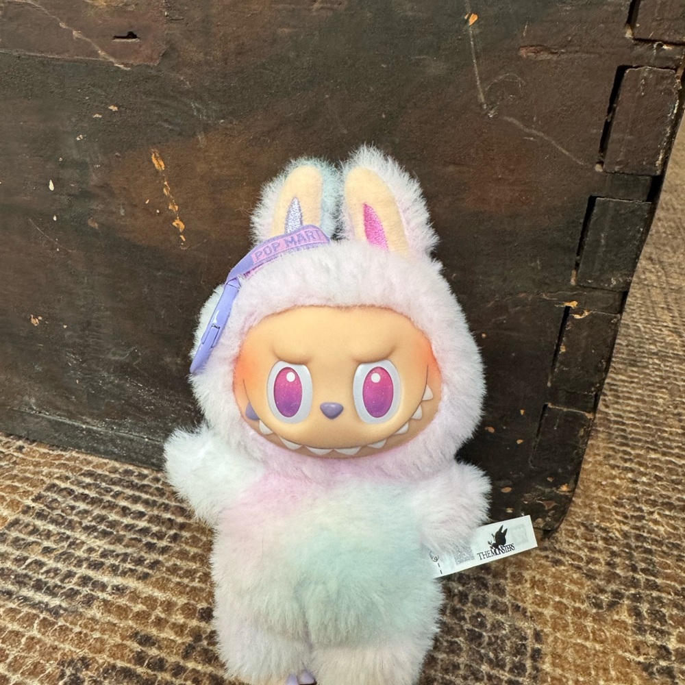 Labubu -Pop Mart Pastel Bunny Plush Figure with Pink Eyes